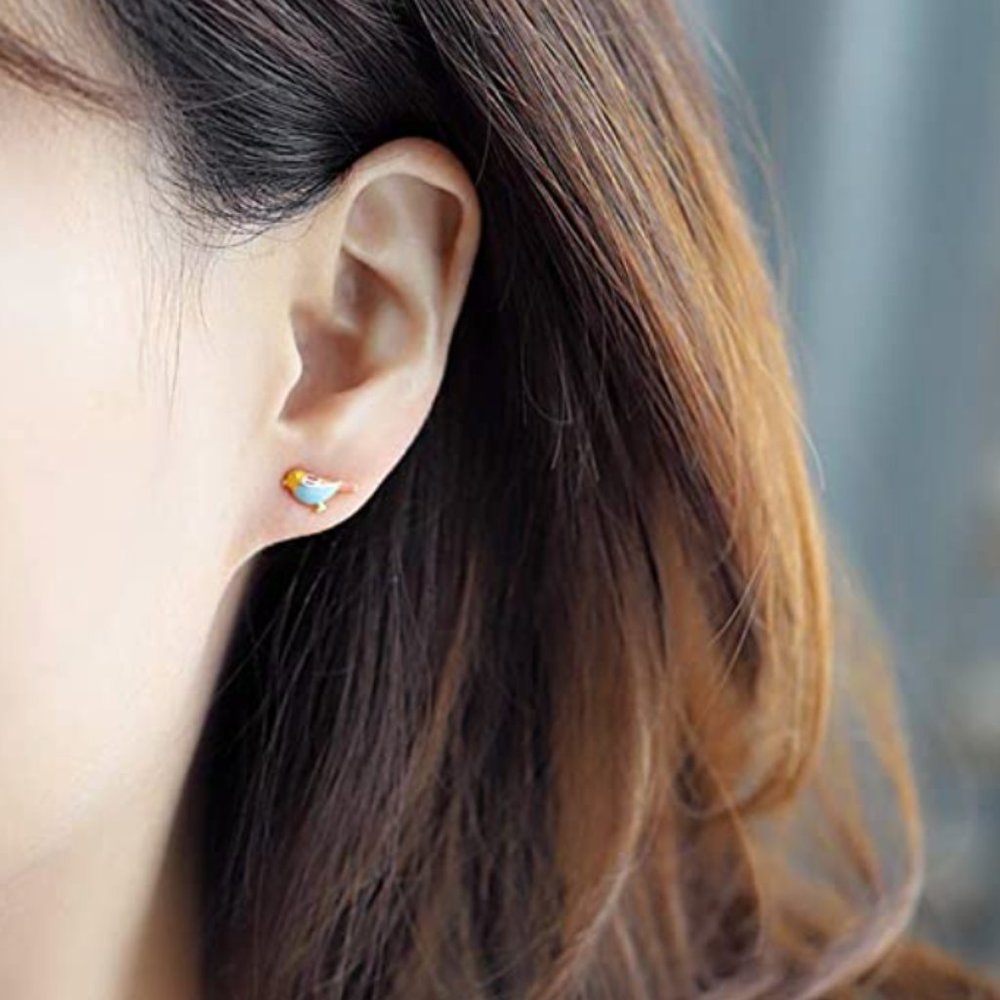 Anthro Cute Bird Stud Earrings - Picture 2 of 6
